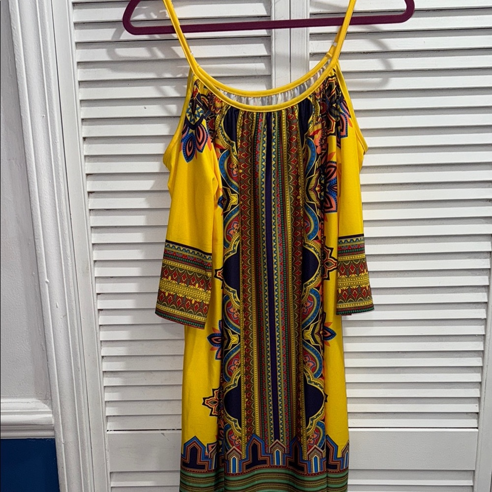Colorful Patterned Mini Dress - Picture 1 of 7